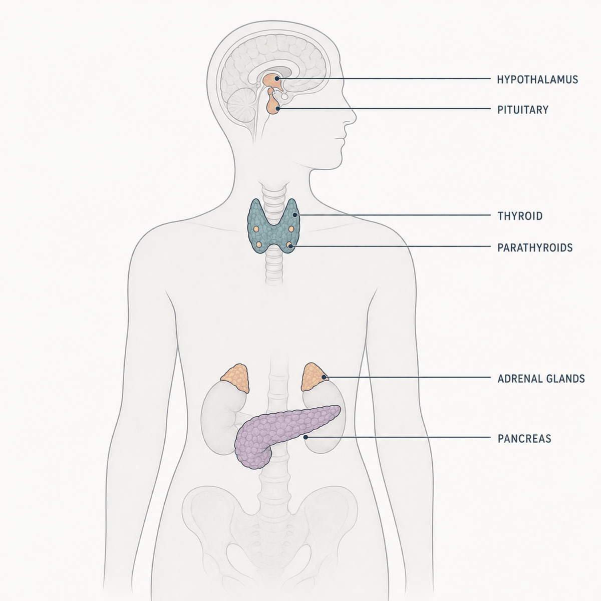 Endocrine Glands anatomy diagram